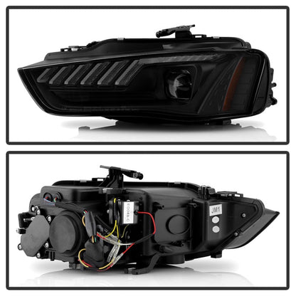 Spyder 13-16 Audi A4/S4 Halogen Model Only High-Power LED Headlights - Black PRO-YD-AA413HALAP-BK 5088345