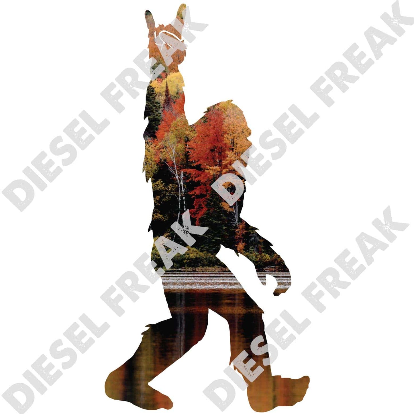 Fall Trees Cutout Sasquatch decal