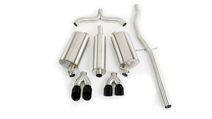 Corsa 98-03 Cadillac Seville 4.6L 2.5in Cat-Back Dual Rear w Twin 35in Black Pro-Series Tips 14150BLK