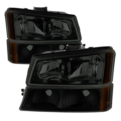 SPYDER Xtune Chevy Silverado 2500HD 03-06 Crystal Headlights w/ Bumper Lights HD-JH-CSIL03-AM-BSM-SET 9030253