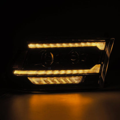 AlphaRex 09-18 Ram 2500 LUXX LED Proj Headlight Plank Style Alpha Blk w/Activ Light/Seq Signal/DRL 880560 *Discontinued