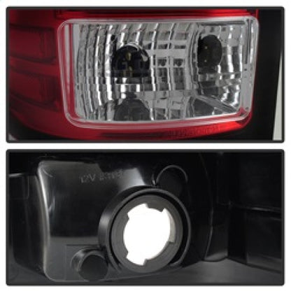 Spyder 07-13 GMC Sierra 1500 V2 Light Bar LED Tail Lights - Red Clear (ALT-YD-GS07V2-LBLED-RC) 5084767
