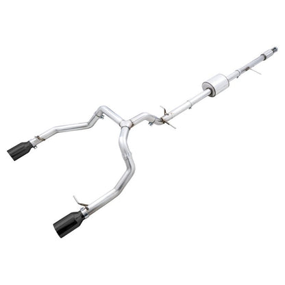 AWE Tuning 4th Gen GM 1500 5.3L 0FG Catback Split Rear Exit (Flat Bumper) - Dual Diamond Tips