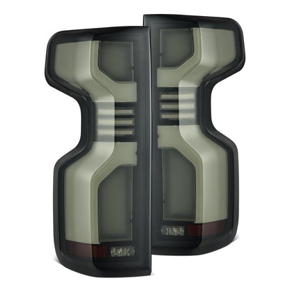AlphaRex 19-24 Chevy Silverado 1500 / 20-24 2500HD/3500HD LUXX-Series LED Tail Lights Black 620088 *Discontinued