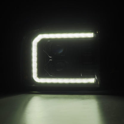 AlphaRex 05-07 Ford Super Duty/Excursion LUXX-Series LED Projector Headlights - Alpha-Black 880316 *Discontinued