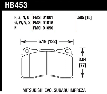Hawk 03-06 Evo / 04-09 STi / 09-10 Genesis Coupe (Track Only) / 2010 Camaro SS DTC-60 Race Front Bra