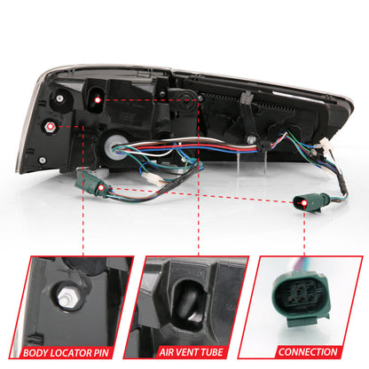 ANZO 2012-2018 Audi A6 LED Taillight Black Housing Red/Clear Lens 4 pcs (Sequential Signal) 321353