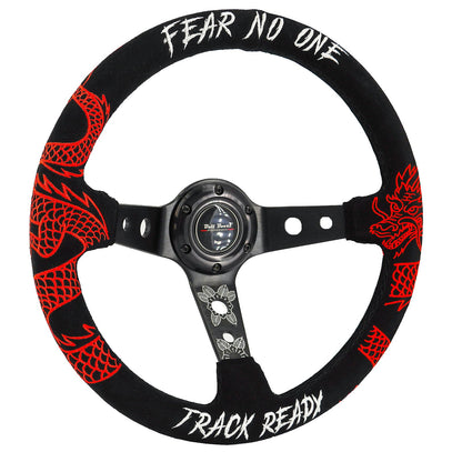 Track Ready 350mm Racing Steering Wheel + Hub Adapter Boss Kit for Civic, Del Sol, Integra