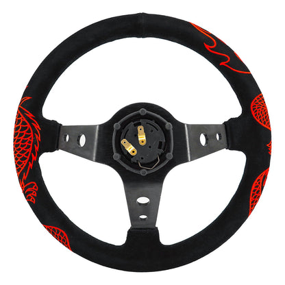 Universal Track Ready 350mm 3" Deep Dish 6-Bolt Steering Wheel | 150 Entries
