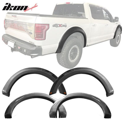 2015-2017 Ford F150 F-150 New R Painted Grey Fender Flares ABS 4PC