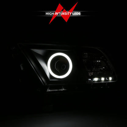 Anzo 2010-2014 Ford Mustang Projector Headlights w/ Halo Black (CCFL)