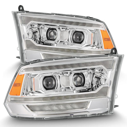 AlphaRex 09-18 Ram 1500 PRO-Series Proj Headlights Chrome w/ Sequential Signal and Top/Middle DRL 880562 *Discontinued