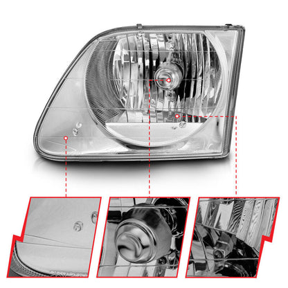 Anzo 1997-2003 Ford F-150 Crystal Headlights Chrome