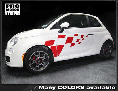Fiat 500 2007-2015 Checkered Rally Side Stripes