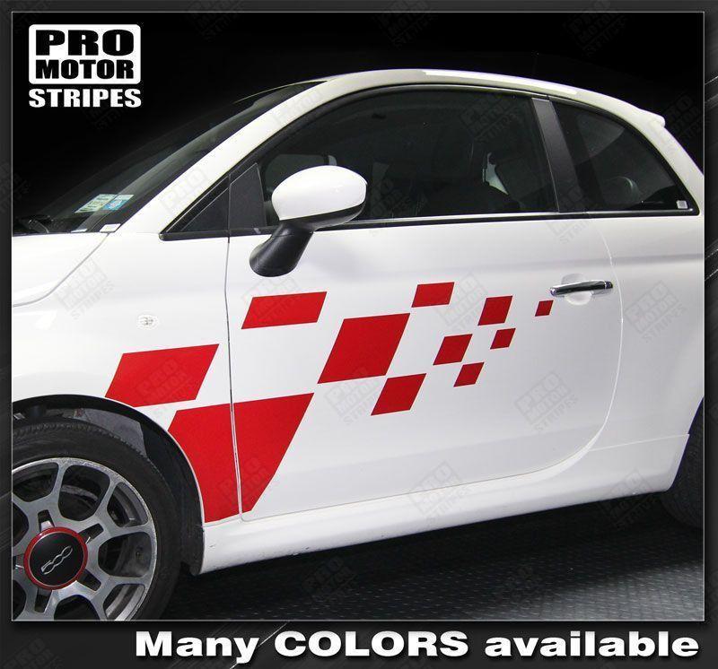 Fiat 500 2007-2015 Checkered Rally Side Stripes