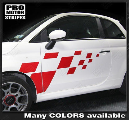 Fiat 500 2007-2015 Checkered Rally Side Stripes