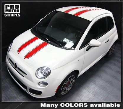Fiat 500 2007-2015 Hood and Roof Double Stripes