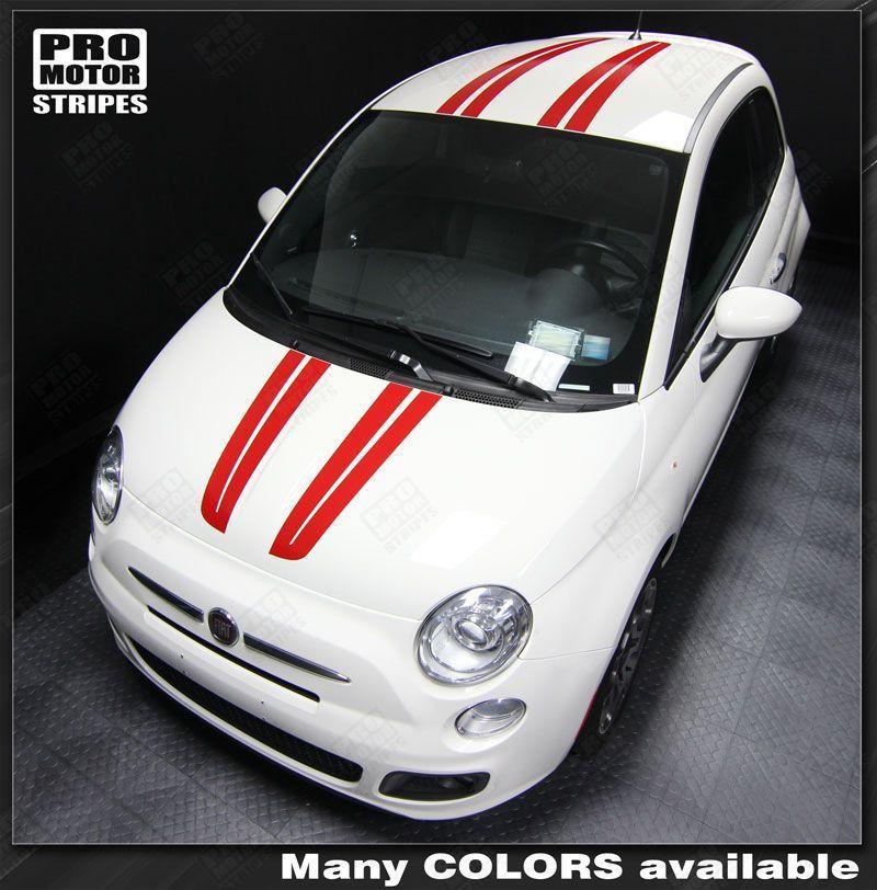 Fiat 500 2007-2015 Hood and Roof Double Stripes
