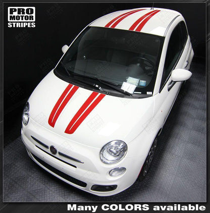 Fiat 500 2007-2015 Hood and Roof Double Stripes