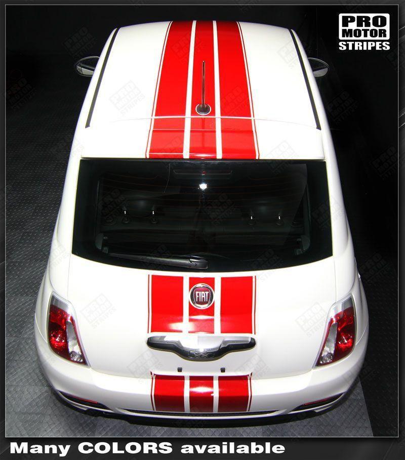 Fiat 500 2007-2015 Pre-cut Over-The-Top Triple Stripes
