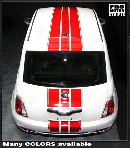 Fiat 500 2007-2015 Pre-cut Over-The-Top Triple Stripes