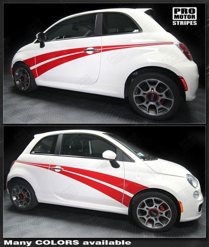 Fiat 500 2007-2015 Rally Double Side Stripes