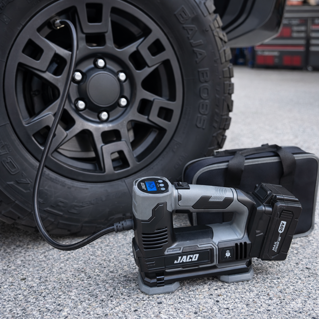20V Cordless Tire Inflator Portable Air Compressor | 4.0Ah Lithium-Ion Battery Powered Air Pump