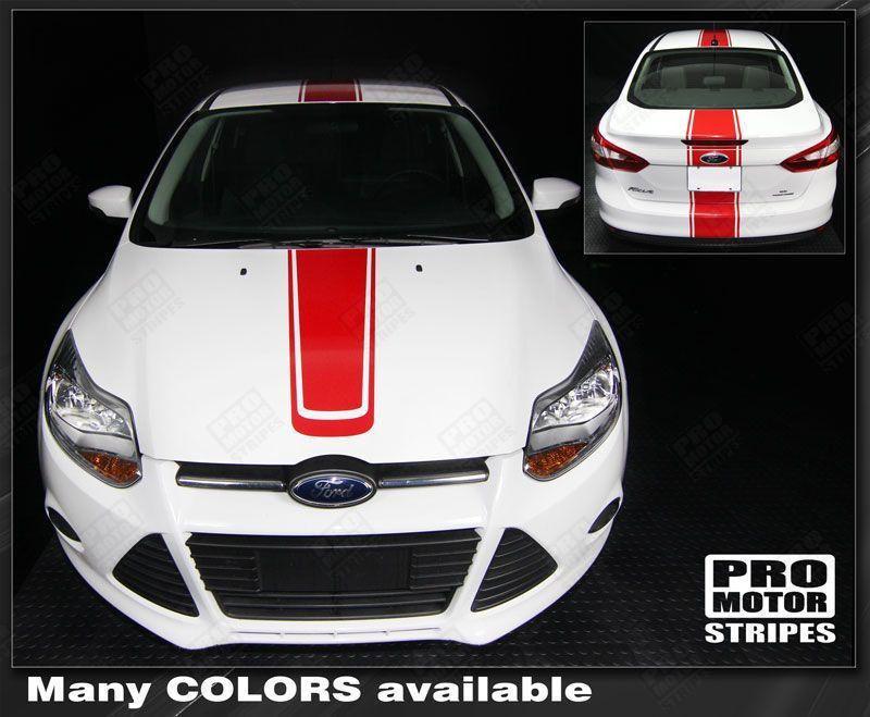 Ford Focus 2011-2014 Over-The-Top Narrow Center Stripes