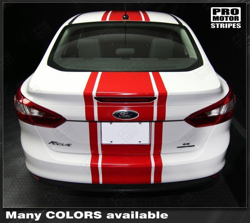 Ford Focus 2011-2014 Pre-cut Over-The-Top Center Stripes