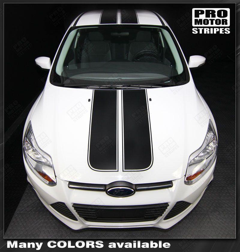 Ford Focus 2011-2014 Pre-cut Over-The-Top Double Stripes