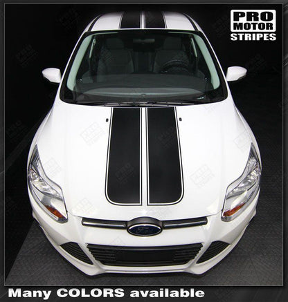 Ford Focus 2011-2014 Pre-cut Over-The-Top Double Stripes
