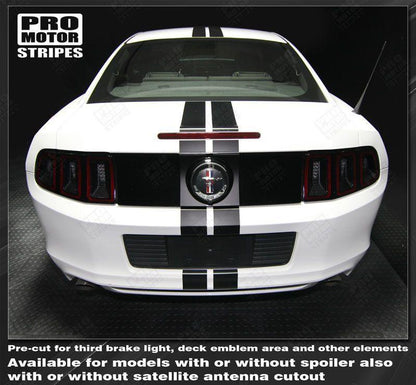 Ford Mustang 2005-2023 Over-The-Top Narrow Double Rally Stripes