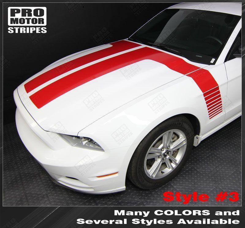 Ford Mustang 2013-2014 Hood to Side Double Stripes