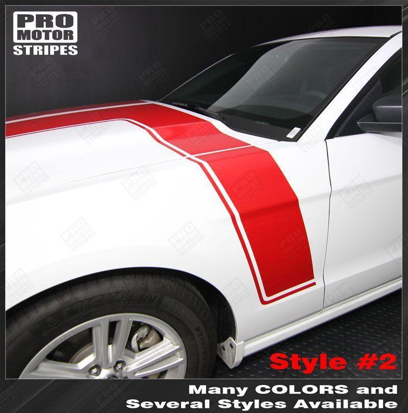 Ford Mustang 2013-2014 Hood to Side Double Stripes