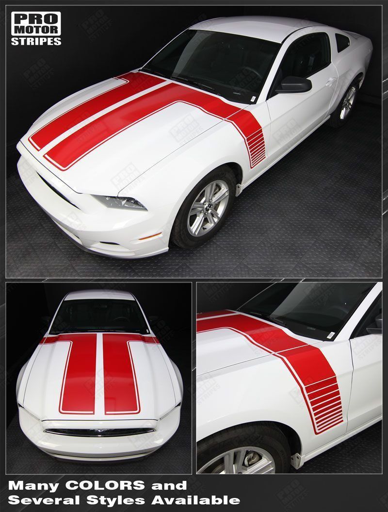 Ford Mustang 2013-2014 Hood to Side Double Stripes