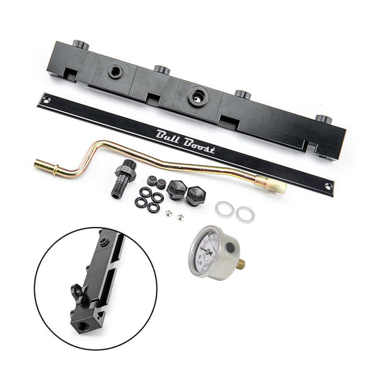Bull Boost Performance Billet Aluminum High Flow Fuel Rail for Honda K20/K24 2.0L & 2.4L Engines – Acura RSX, Honda Civic Si &amp; K-Swap Applications