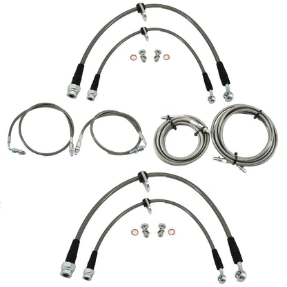 Front & Rear Brake Line Replacement Kit For 96-00 Honda Civic w/rear disc