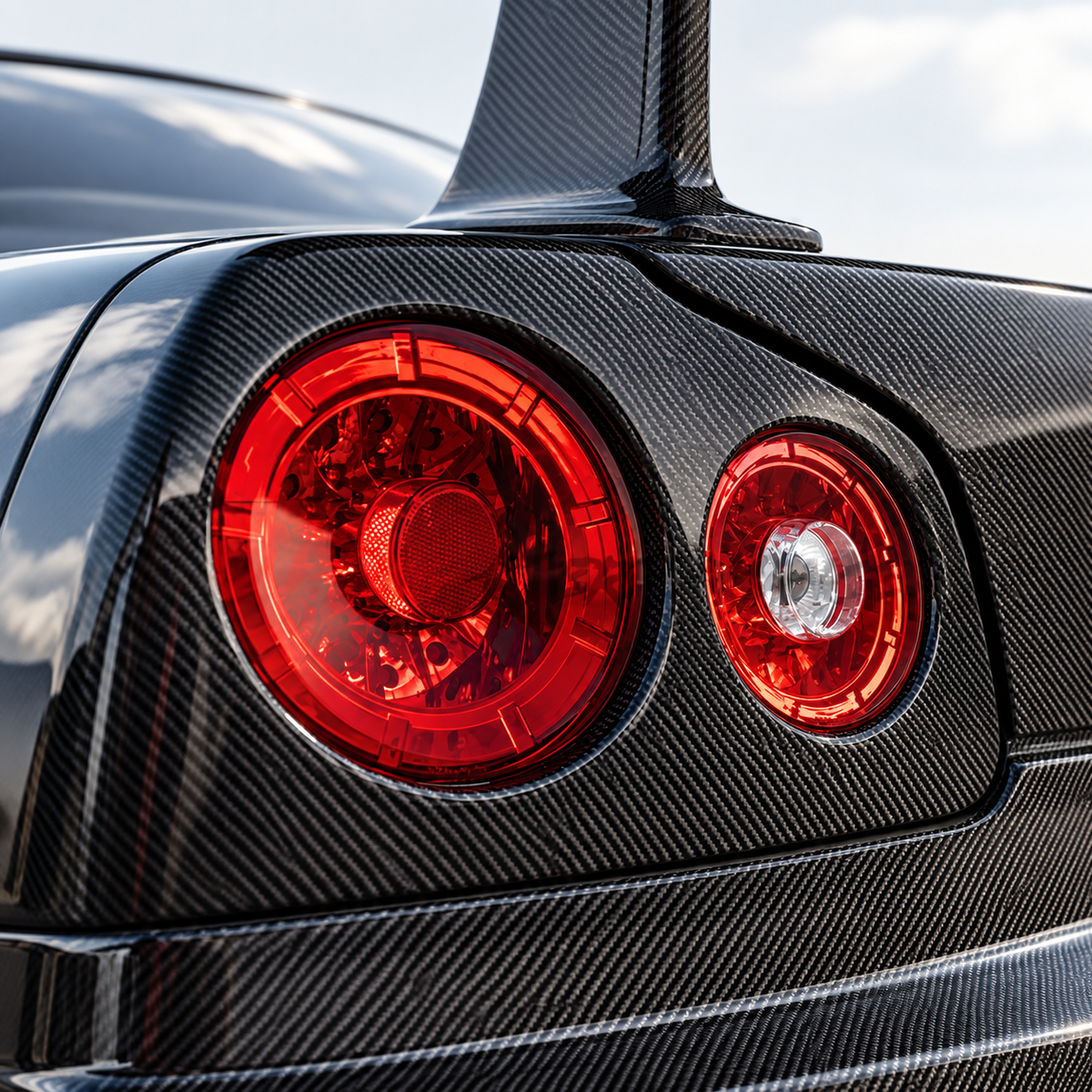 STRATEC Carbon Fiber Taillight Cover for Nissan Skyline R34 GTR / GTT / GT