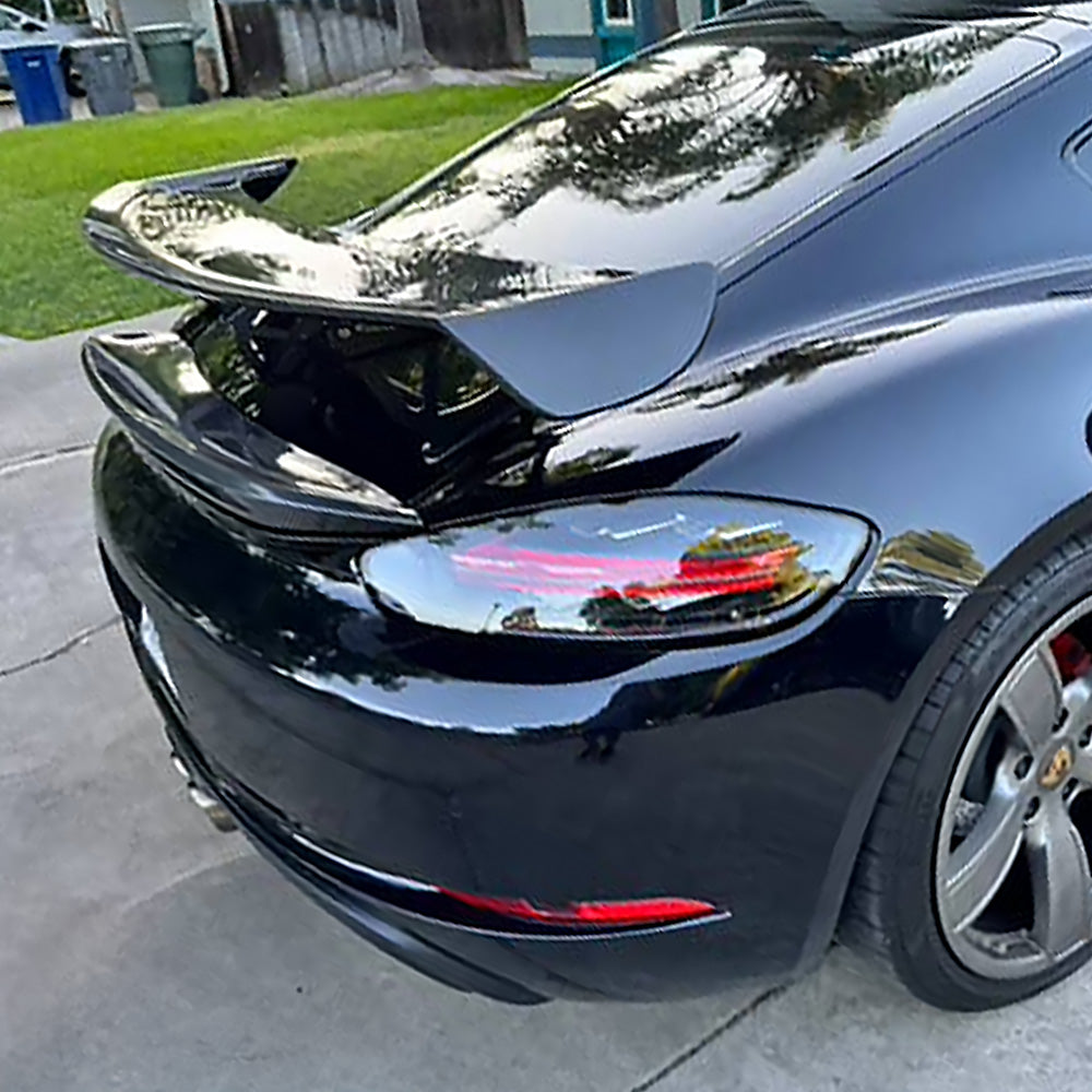 2017-2024 Porsche 718 Boxster & Cayman (982) GT4 Style Dry Carbon Fiber Rear Wing | FYBR Aerodynamics