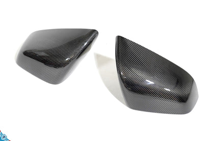 2016-2026 Tesla Model X OEM Design Dry Carbon Fiber Mirror Cover Overlays | FYBR Aerodynamics