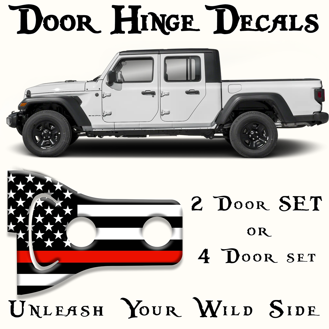 Fire flag Door hinge decals 11