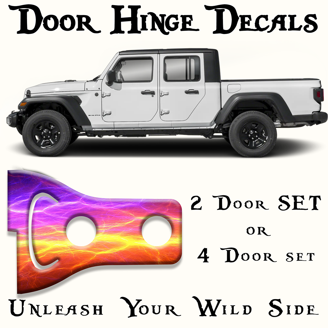 Purple lighting Door hinge decals 18