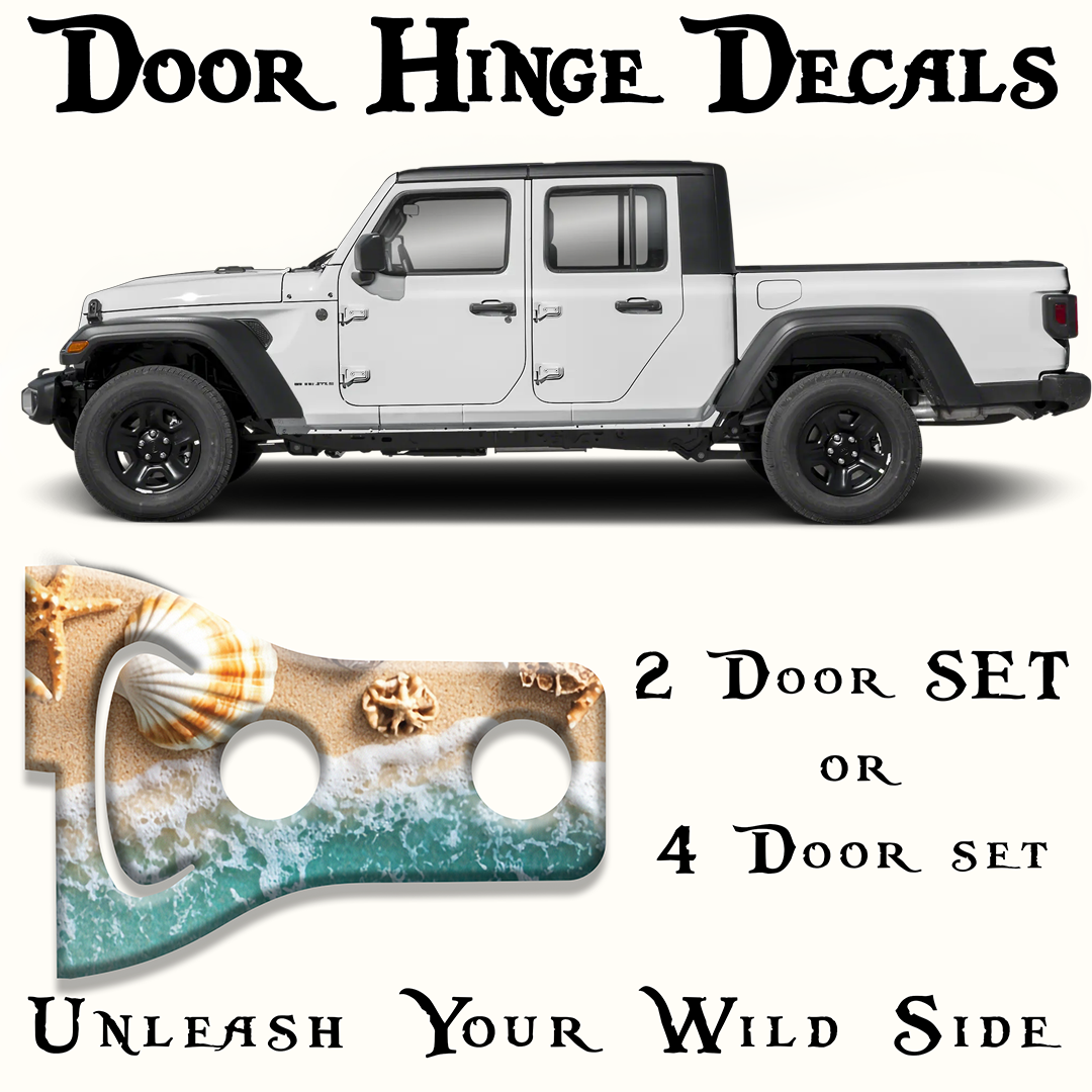 sea shells print Door hinge decals 31