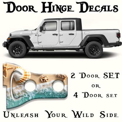 sea shells print Door hinge decals 31