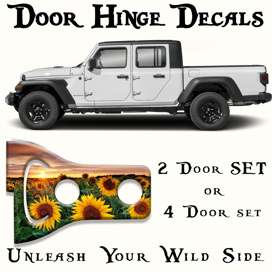 Sunflower field Door hinge decals 39