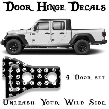 Paw prints Door hinge decals 4