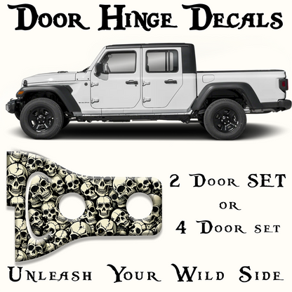 Skulls Door hinge decals 5