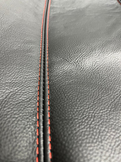 Black Leather Center Console Armrest Cover For Chevrolet Corvette C5 1997-2004