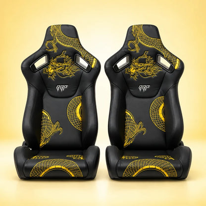 BULL BOOST Ryujin Collection Gold Dragon Reclinable Racing Seats – Pair