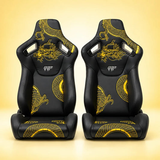 BULL BOOST Ryujin Collection Gold Dragon Reclinable Racing Seats – Pair
